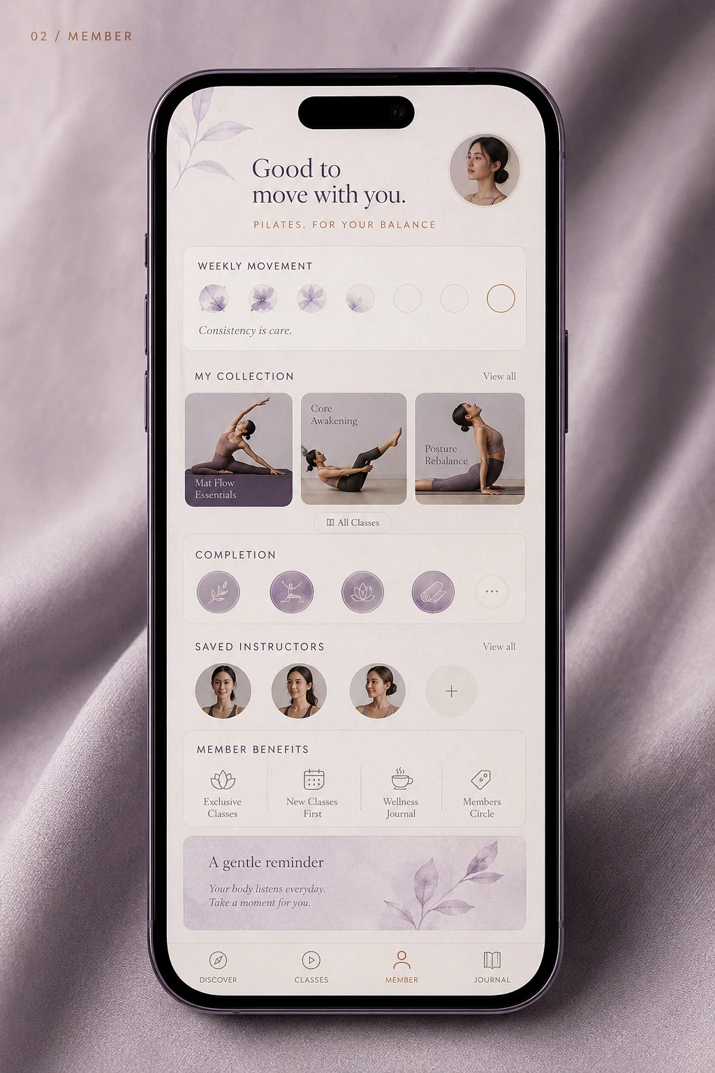 普拉提预约 App — 功能页面与状态展示