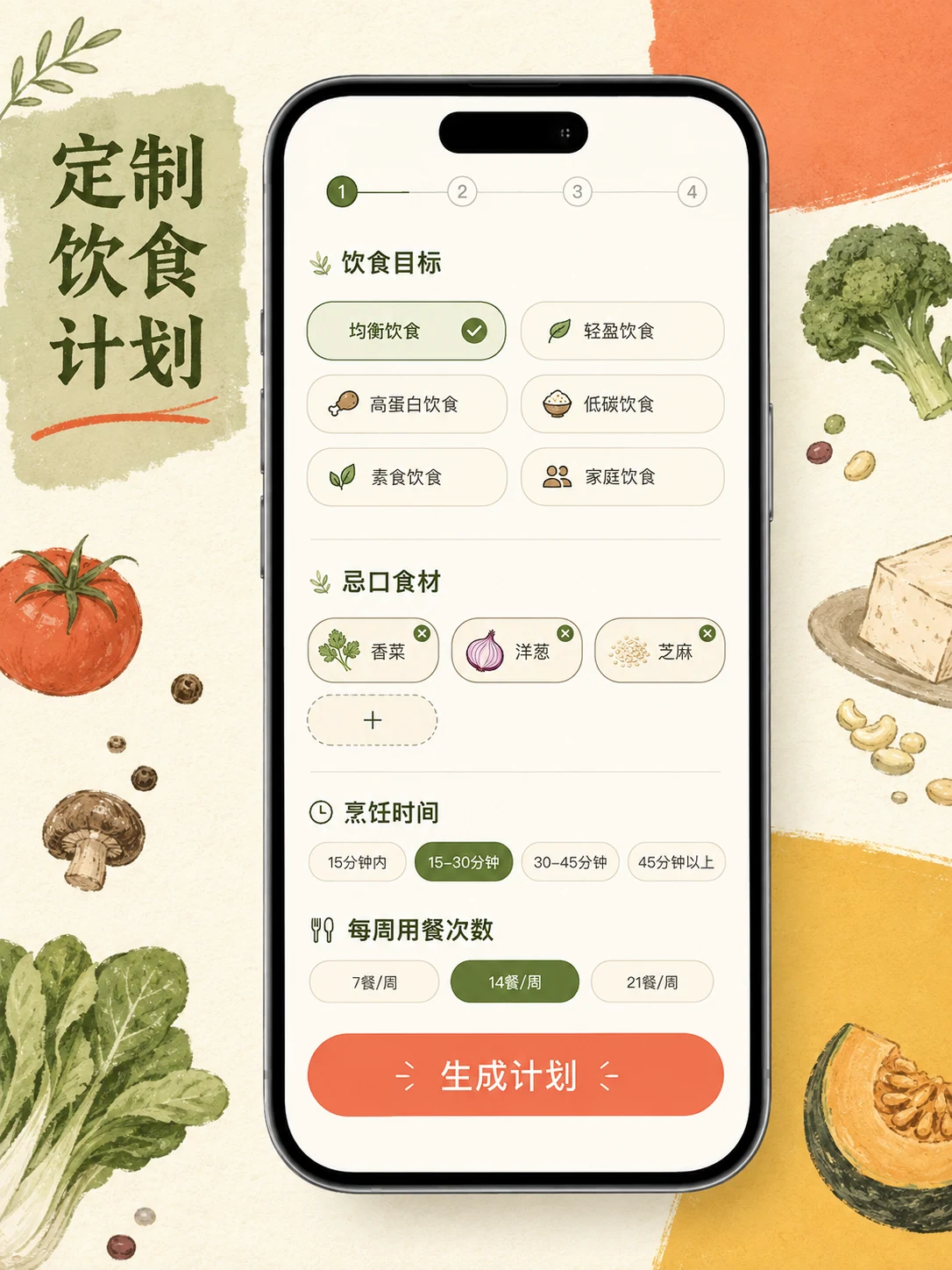 轻食计划小程序 — 核心操作流程