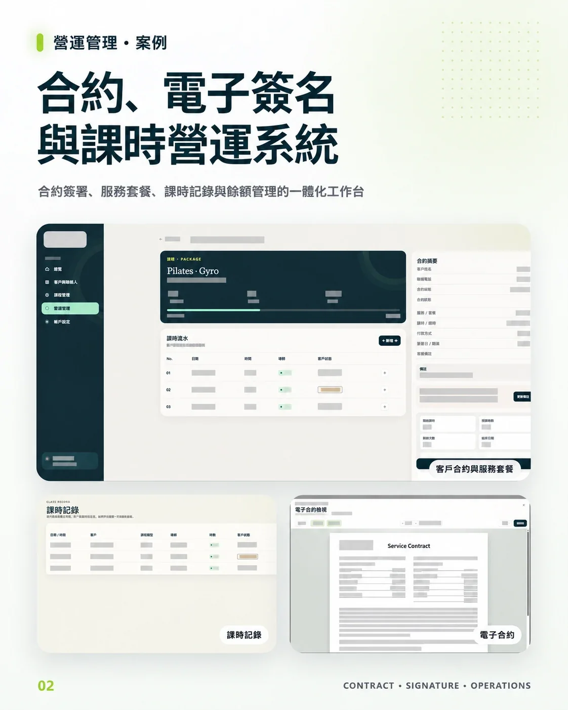 合約、電子簽署與課堂營運系統