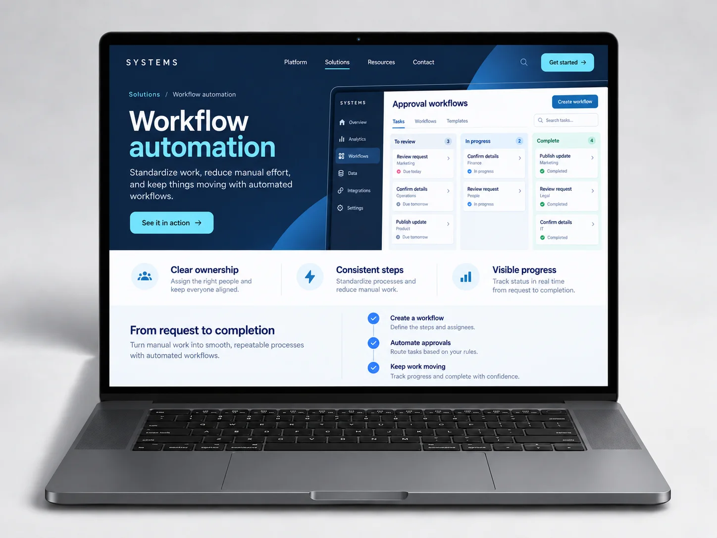 Solution page: workflow automation