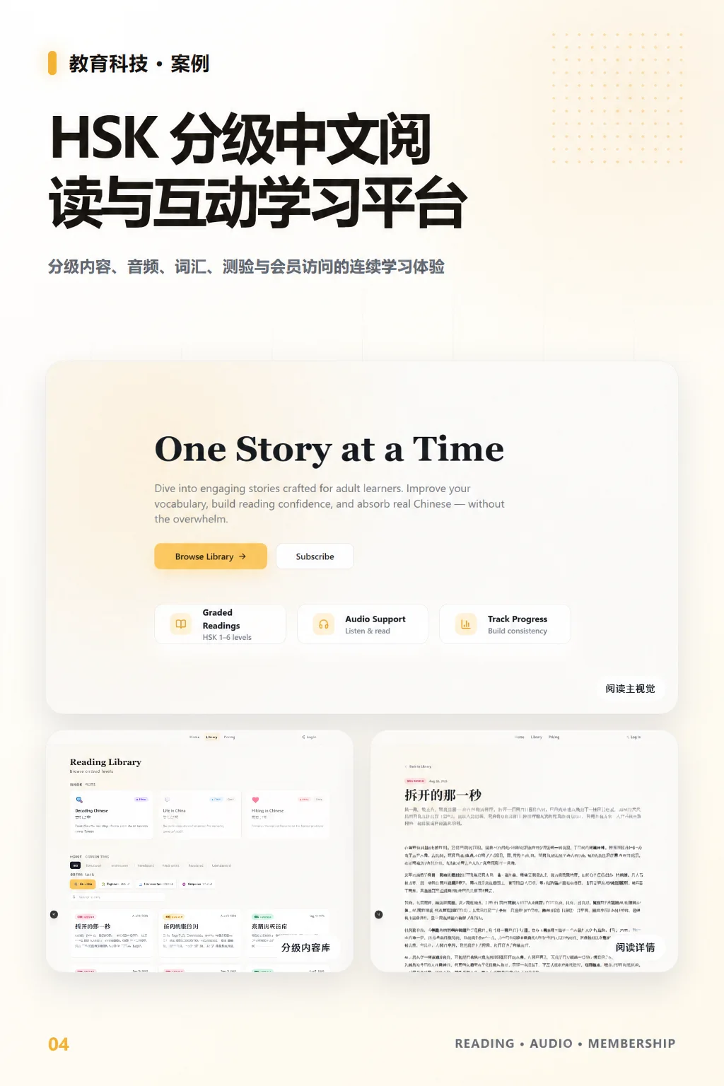HSK 分级中文阅读与互动学习平台