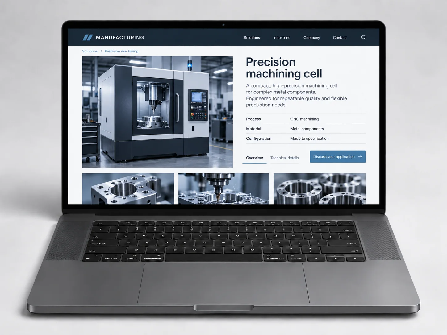 Product detail: machining equipment and technical information