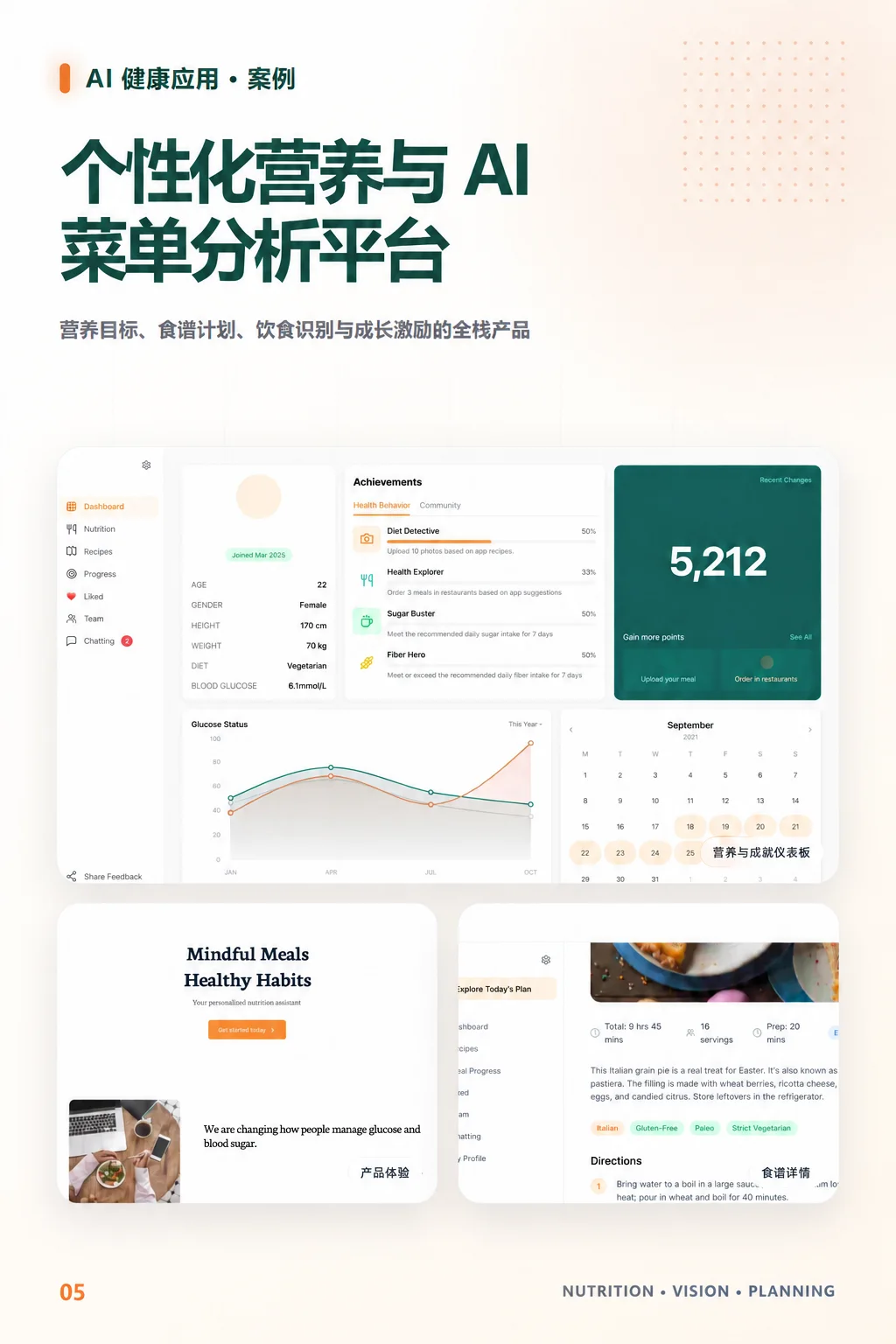 个性化营养与 AI 菜单分析平台